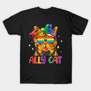 Ally Cat LGBT Awareness Pride Month T-Shirt